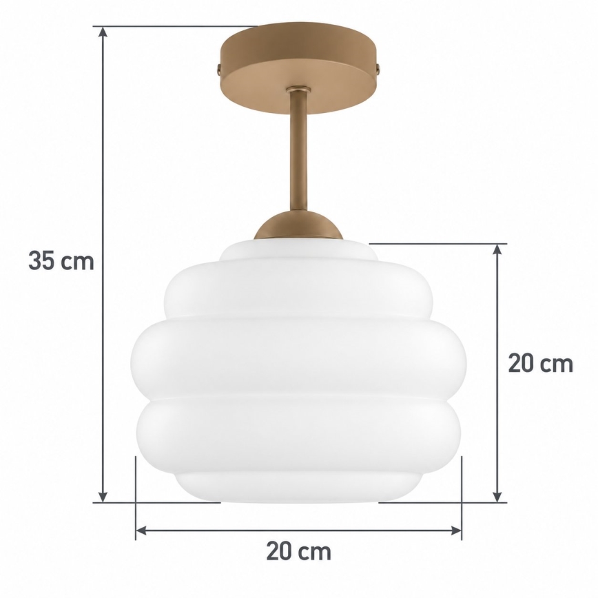 BRILAGI - LED Lámpara de techo de montaje superficial RETRO GLASS 1xE27/60W/230V Ø 20 cm beige/blanco