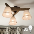 Brilagi - LED Lámpara de techo de superficie ANTHONY 3xE14/40W/230V roble/nogal/beige