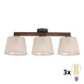 BRILAGI - LED Lámpara de techo de superficie LATTE 3xE27/15W/230V pino/beige