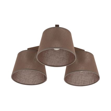 BRILAGI - LED Lámpara de techo de superficie LATTE 3xE27/15W/230V pino/marrón