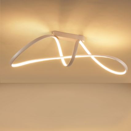 Brilagi - Plafón LED regulable TWISTER LED/60W/230V 3000-6000K beige + control remoto