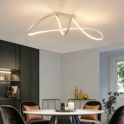 Brilagi - Plafón LED regulable TWISTER LED/60W/230V 3000-6000K beige + control remoto