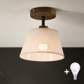Brilagi - LED Lámpara de techo empotrada ANTHONY 1xE14/60W/230V roble nogal/beige