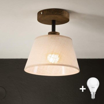 Brilagi - LED Lámpara de techo empotrada ANTHONY 1xE14/60W/230V roble nogal/beige