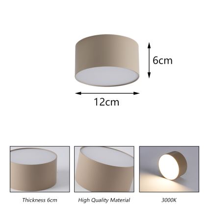 BRILAGI - LED Lámpara de techo exterior FORIS LED/14W/230V Ø 12 cm beige IP44