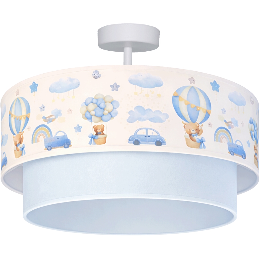 Brilagi - Lámpara de techo infantil LED BOBO 1xE27/60W/230V Ø 40 cm crema/azul/ositos