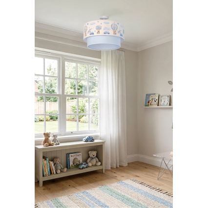 Brilagi - Lámpara de techo infantil LED BOBO 1xE27/60W/230V Ø 40 cm crema/azul/ositos