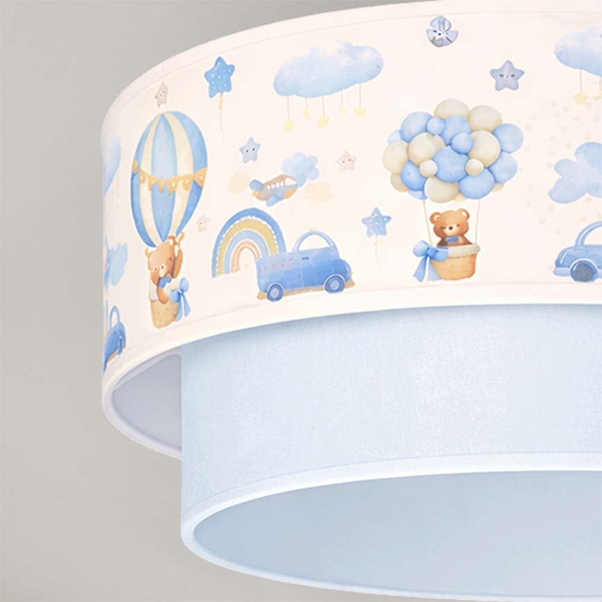 Brilagi - Lámpara de techo infantil LED BOBO 1xE27/60W/230V Ø 40 cm crema/azul/ositos
