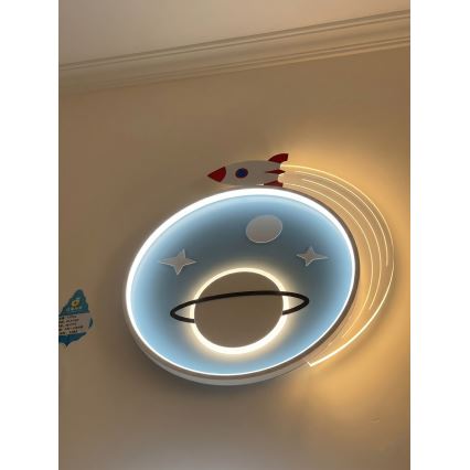 Brilagi - Luminaria de techo infantil STARSHIP LED/64W/230V 3000/4500/6000K azul