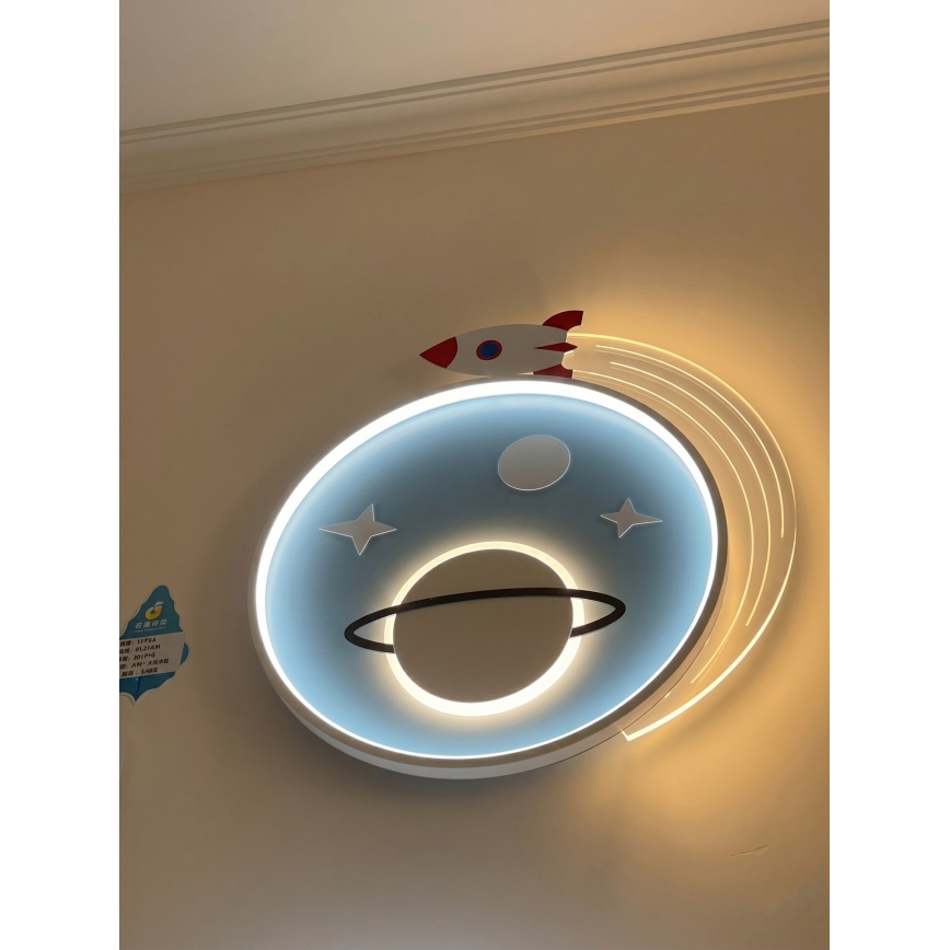 Brilagi - Luminaria de techo infantil STARSHIP LED/64W/230V 3000/4500/6000K azul