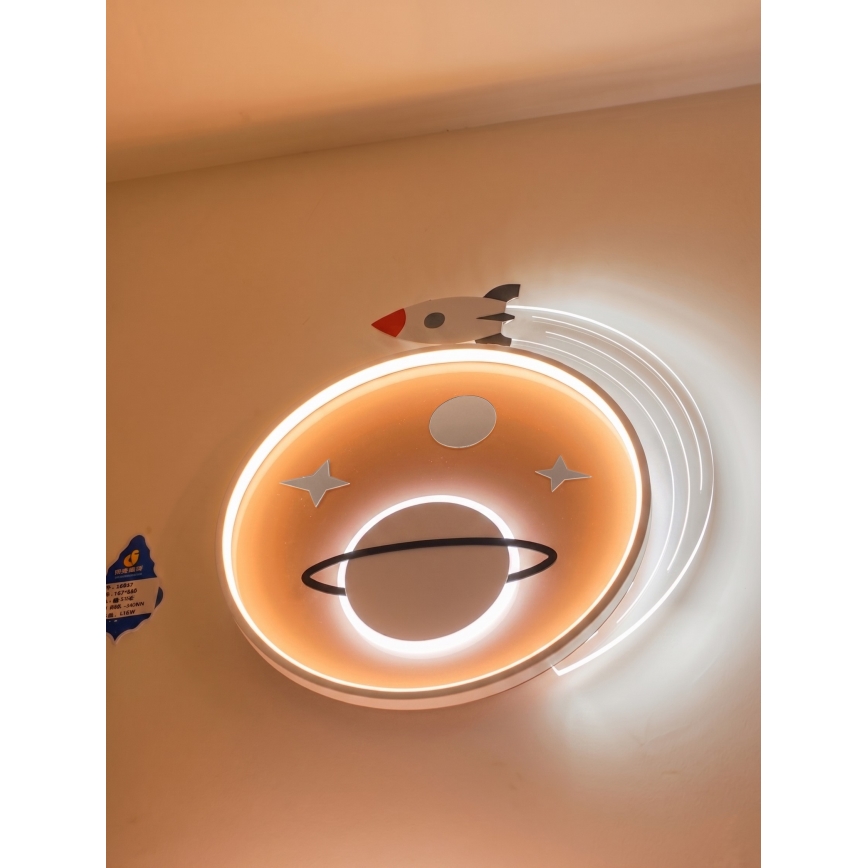 Brilagi -LED Lámpara de techo infantil STARSHIP LED/64W/230V 3000/4500K amarilla