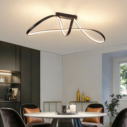 Brilagi - Lámpara LED regulable de montaje en superficie TWISTER LED/60W/230V 3000-6000K negra + mando a distancia