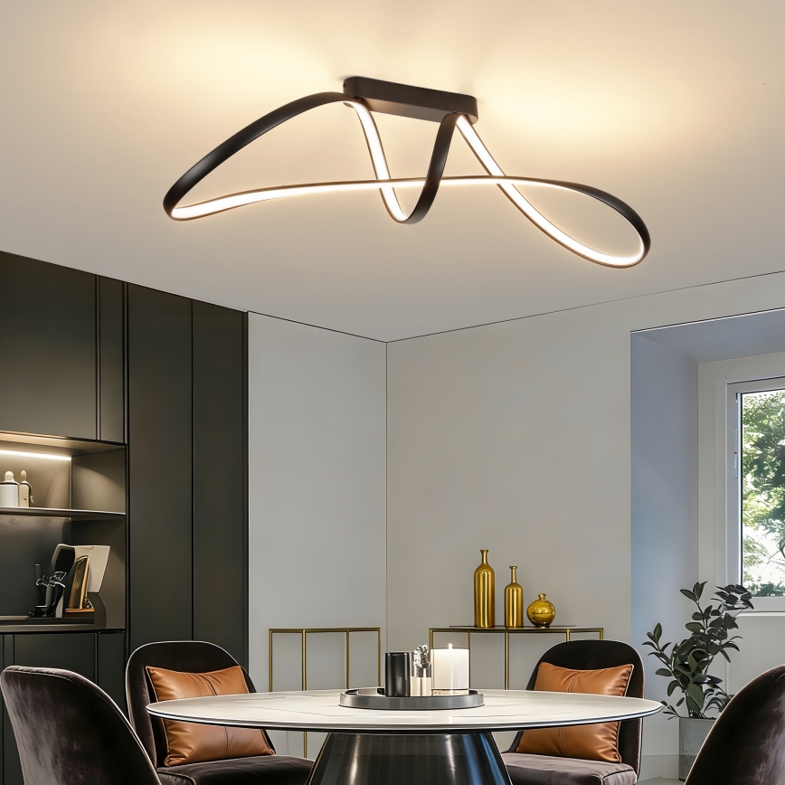 Brilagi - Lámpara LED regulable de montaje en superficie TWISTER LED/60W/230V 3000-6000K negra + mando a distancia