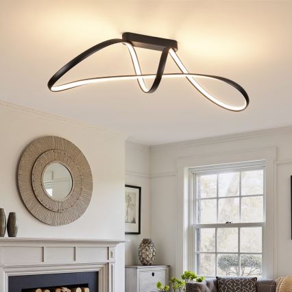 Brilagi - Lámpara LED regulable de montaje en superficie TWISTER LED/60W/230V 3000-6000K negra + mando a distancia
