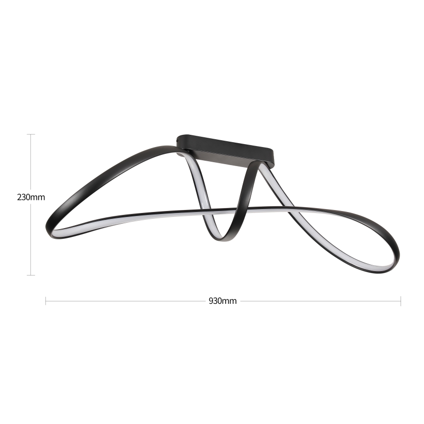 Brilagi - Lámpara LED regulable de montaje en superficie TWISTER LED/60W/230V 3000-6000K negra + mando a distancia