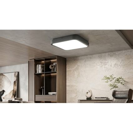 BRILAGI - Lámpara de techo LED para baño con sensor ZENNA LED/18W/230V 28,5x28,5 cm IP44 antracita + mando a distancia