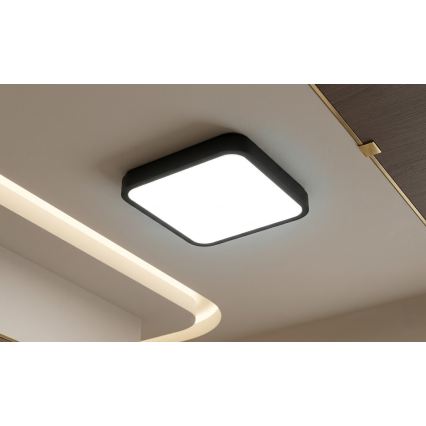 BRILAGI - Plafón LED para baño con sensor ZENNA LED/18W/230V 28,5x28,5 cm IP44 negro + mando a distancia