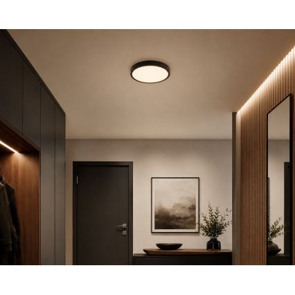 BRILAGI - Luminaria de techo LED para baño ZENNA LED/18W/230V Ø 29,5 cm IP44 negra