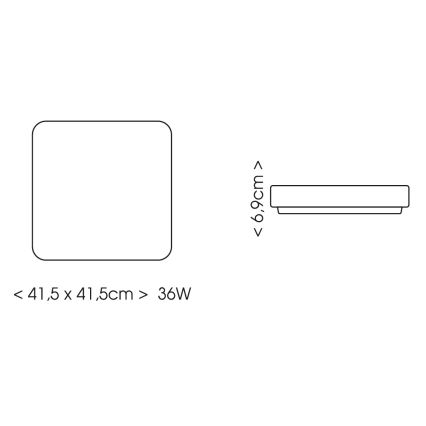 BRILAGI - Lámpara de techo LED para baño con sensor ZENNA LED/36W/230V 41,5x41,5 cm IP44 negra + control remoto
