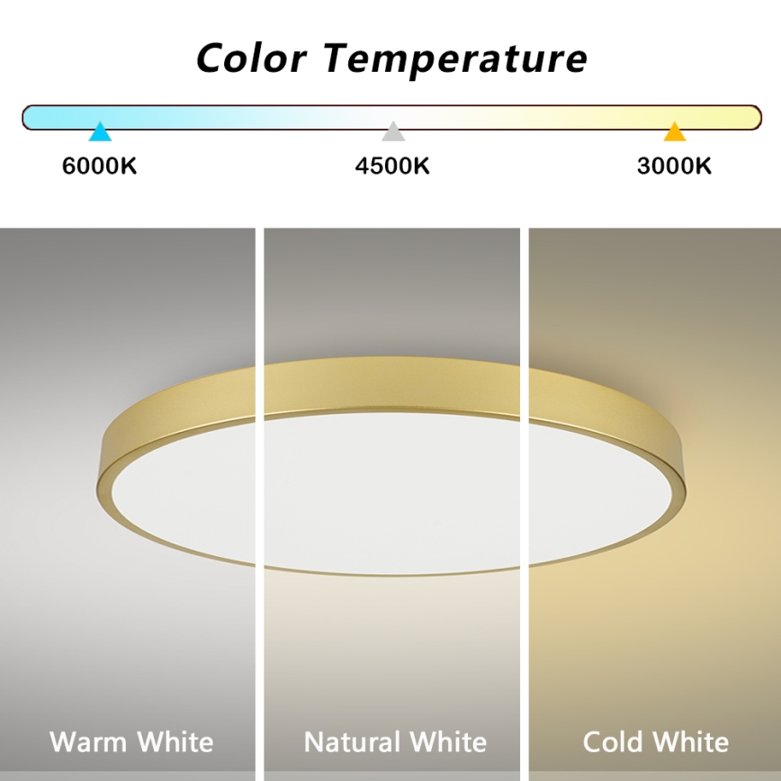 Brilagi - Plafón LED de techo POOL LED/128W/230V 3000/4000/6000K, diámetro 100 cm, dorado