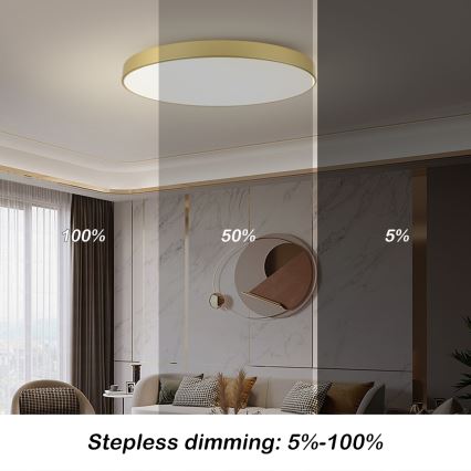 Brilagi - Plafón LED de techo POOL LED/128W/230V 3000/4000/6000K, diámetro 100 cm, dorado