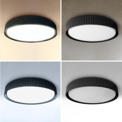 Brilagi - Plafón de techo LED regulable LUCIA 60W/230V 3000-6500K Ø 59 cm negro + mando a distancia