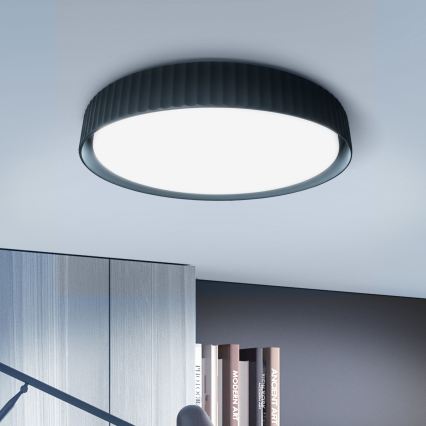 Brilagi - Plafón de techo LED regulable LUCIA 60W/230V 3000-6500K Ø 59 cm negro + mando a distancia