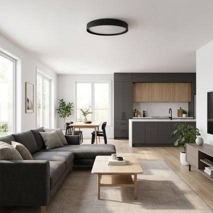 Brilagi - Plafón de techo LED regulable LUCIA 60W/230V 3000-6500K Ø 59 cm negro + mando a distancia