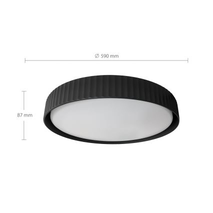 Brilagi - Plafón de techo LED regulable LUCIA 60W/230V 3000-6500K Ø 59 cm negro + mando a distancia