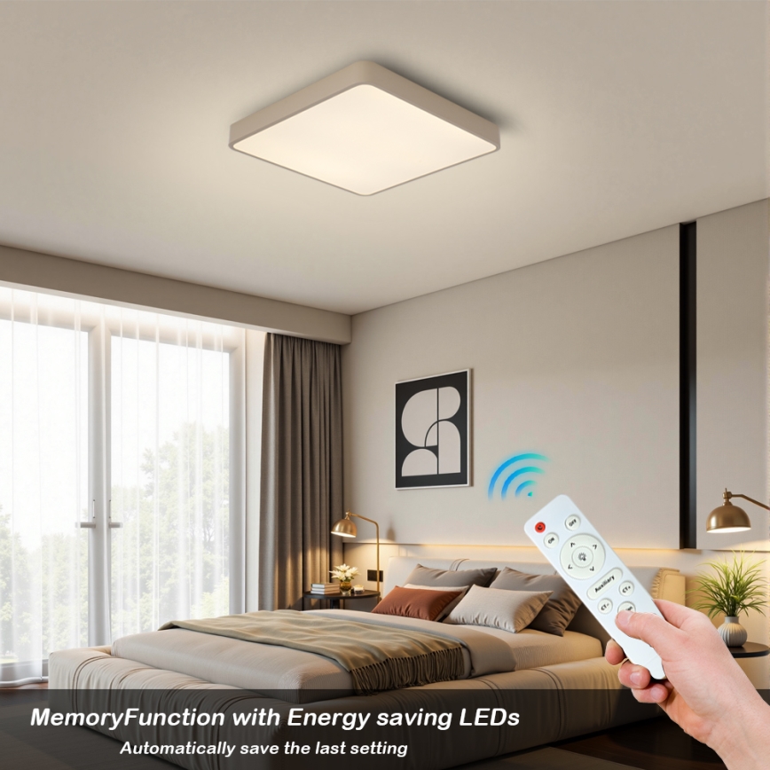 Brilagi - Luminaria de techo LED regulable POOL LED/48W/230V 3000-6000K 50x50 cm beige + mando a distancia