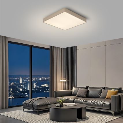 Brilagi - Luminaria de techo LED regulable POOL LED/48W/230V 3000-6000K 50x50 cm beige + mando a distancia