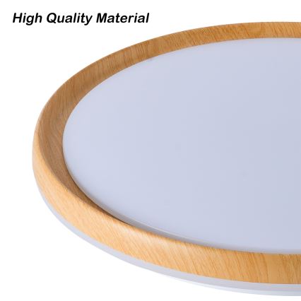 Brilagi - Luminaria de techo LED regulable RIVO LED/72W/230V 3000-6000K con acabado de madera Ø 50 cm + mando a distancia