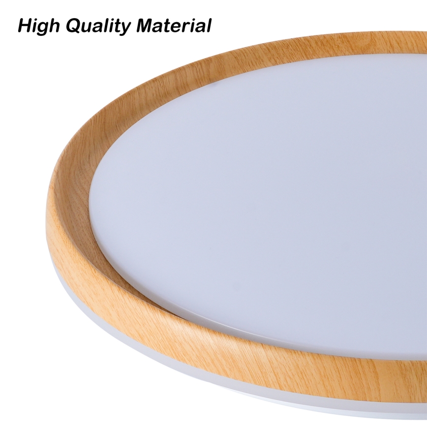 Brilagi - Luminaria de techo LED regulable RIVO LED/72W/230V 3000-6000K con acabado de madera Ø 50 cm + mando a distancia