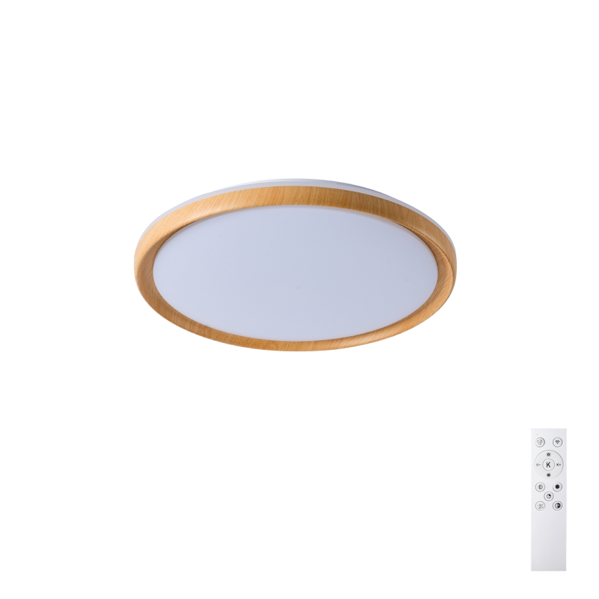 Brilagi - Luminaria de techo LED regulable RIVO LED/72W/230V 3000-6000K con acabado de madera Ø 50 cm + mando a distancia