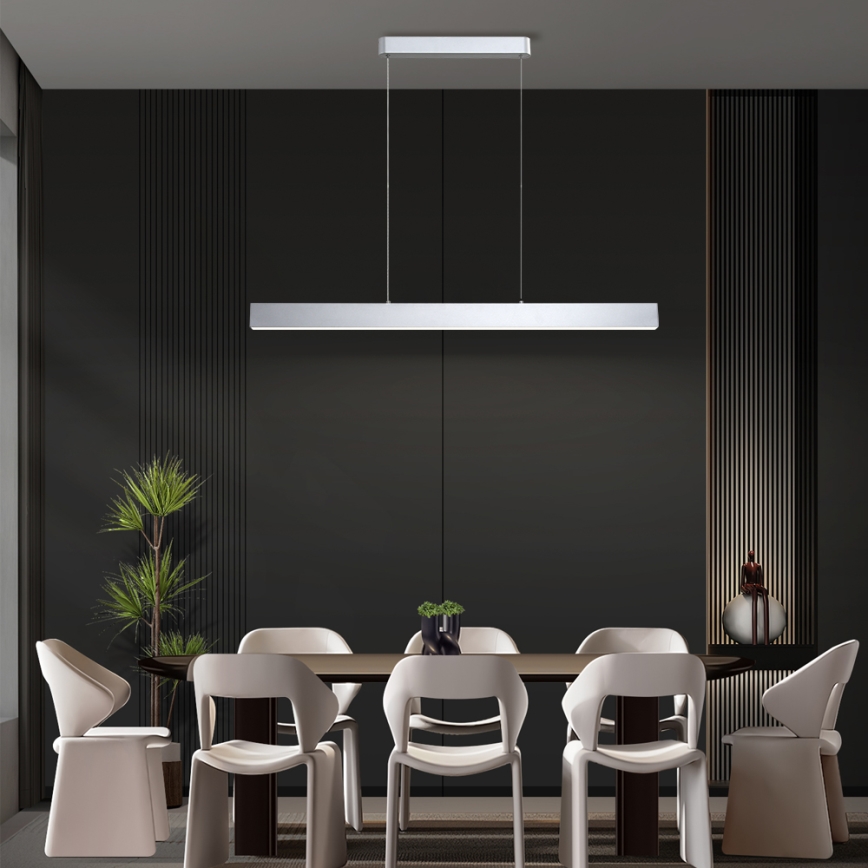 Brilagi - Lámpara suspendida por cable LED regulable SLEEKLINE SMART LED/40W/230V 3000-6000K Wi-Fi Tuya plateada + mando a distancia