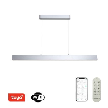 Brilagi - Lámpara suspendida por cable LED regulable SLEEKLINE SMART LED/40W/230V 3000-6000K Wi-Fi Tuya plateada + mando a distancia