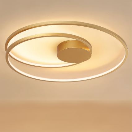 Brilagi - Lámpara de techo LED regulable TWISTER LED/105W/230V 3000-6000K diámetro 100 cm dorada + mando a distancia