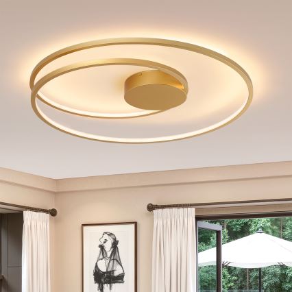 Brilagi - Lámpara de techo LED regulable TWISTER LED/105W/230V 3000-6000K diámetro 100 cm dorada + mando a distancia