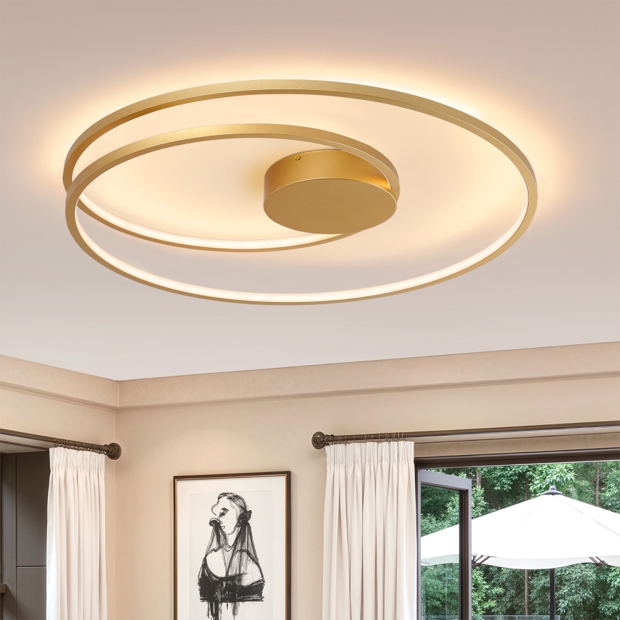 Brilagi - Lámpara de techo LED regulable TWISTER LED/105W/230V 3000-6000K diámetro 100 cm dorada + mando a distancia