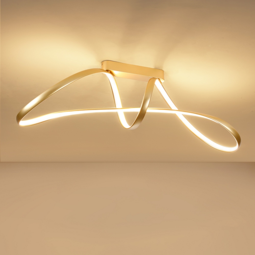 Brilagi - Lámpara de techo LED regulable de superficie TWISTER LED/60W/230V 3000-6000K dorada + mando a distancia