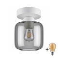 BRILAGI - LED Lámpara de techo RETRO GLASS 1xE27/60W/230V Ø 14 cm blanco/gris ahumado