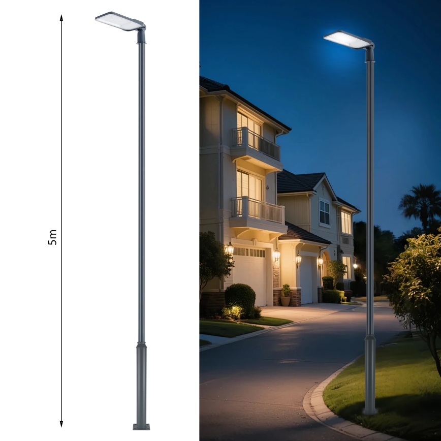 Brilagi - Farola LED exterior con poste y articulación de 5 m URBANLIGHT LED/200W/230V antracita IP65