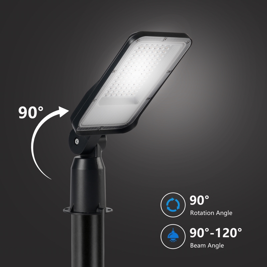 Brilagi - Farola LED exterior con poste y brazo articulado de 3 m URBANLIGHT LED/50W/230V negra IP65