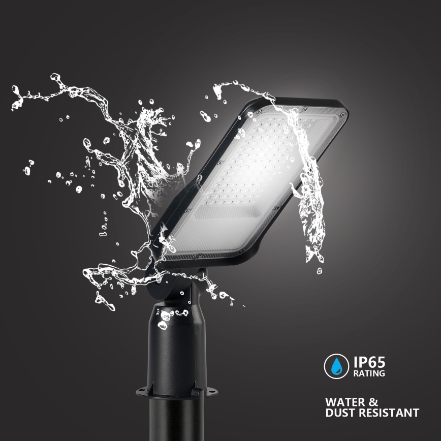 Brilagi - Farola LED exterior con poste y brazo articulado de 3 m URBANLIGHT LED/50W/230V negra IP65