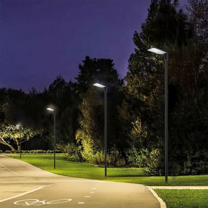 Brilagi - Farola LED exterior con poste y articulación de 4 m URBANLIGHT LED/200W/230V negra IP65