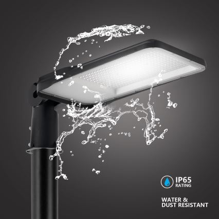 Brilagi - Farola LED exterior con poste y articulación de 4 m URBANLIGHT LED/200W/230V negra IP65