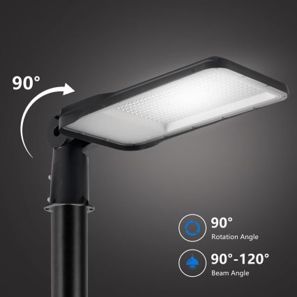 Brilagi - Farola LED exterior con poste y articulación de 4 m URBANLIGHT LED/200W/230V negra IP65
