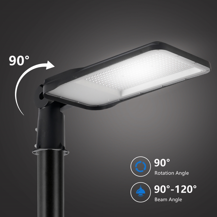 Brilagi - Farola LED exterior con poste y articulación de 4 m URBANLIGHT LED/200W/230V negra IP65