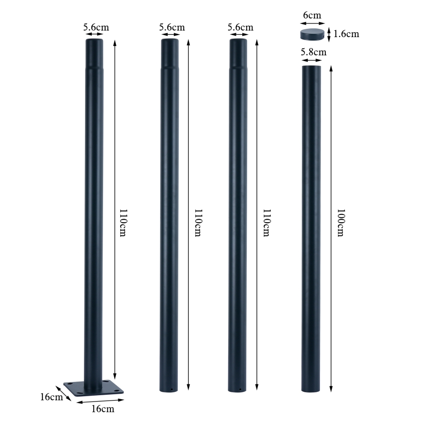 Brilagi - Farola LED de exterior con poste de 4 m URBANSPARK LED/120W/230V antracita IP65