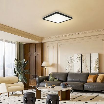 Brilagi - Lámpara LED regulable con sensor de movimiento y crepúsculo ULTRA SLIM LED/18W/230V 30x30 cm + mando a distancia